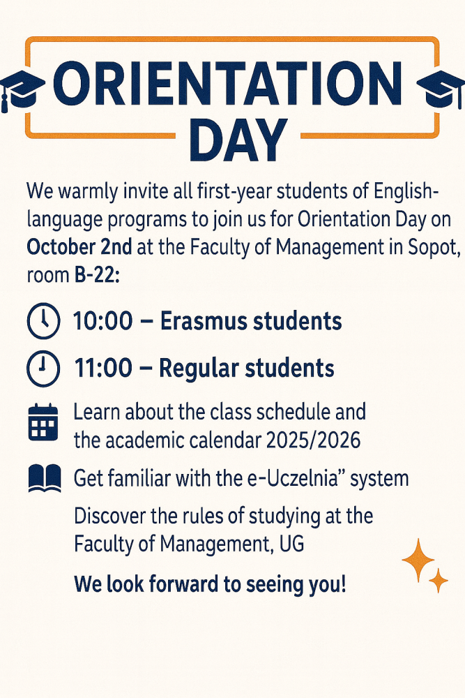 Orientation Day for freshman and Erasmus students - banner