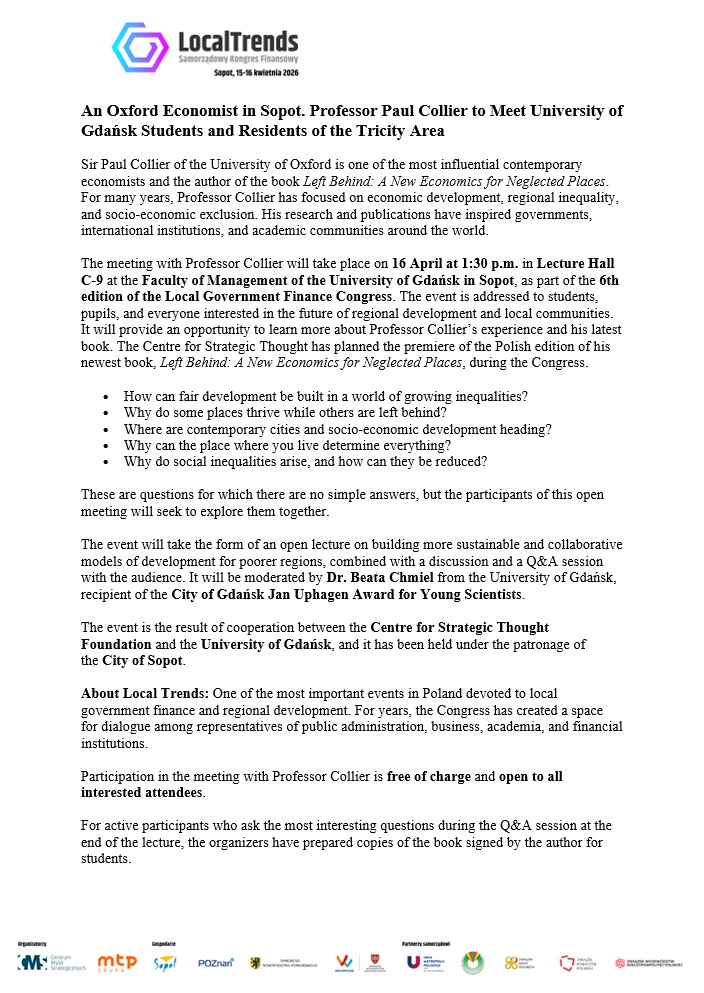 Meeting with Professor Paul Collier - banner