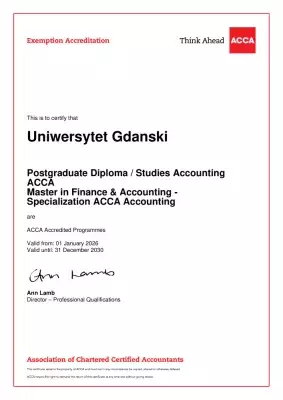 PGD Masters Exemptions Certificate